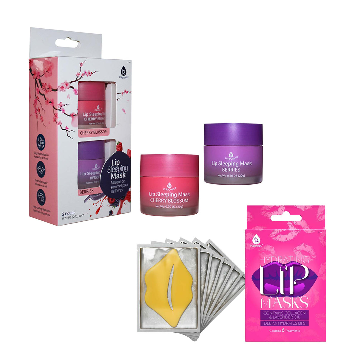 Lip Care Luxe Duo: Hydrating Lip Masks (Pack of 6) & Lip Sleeping Mask