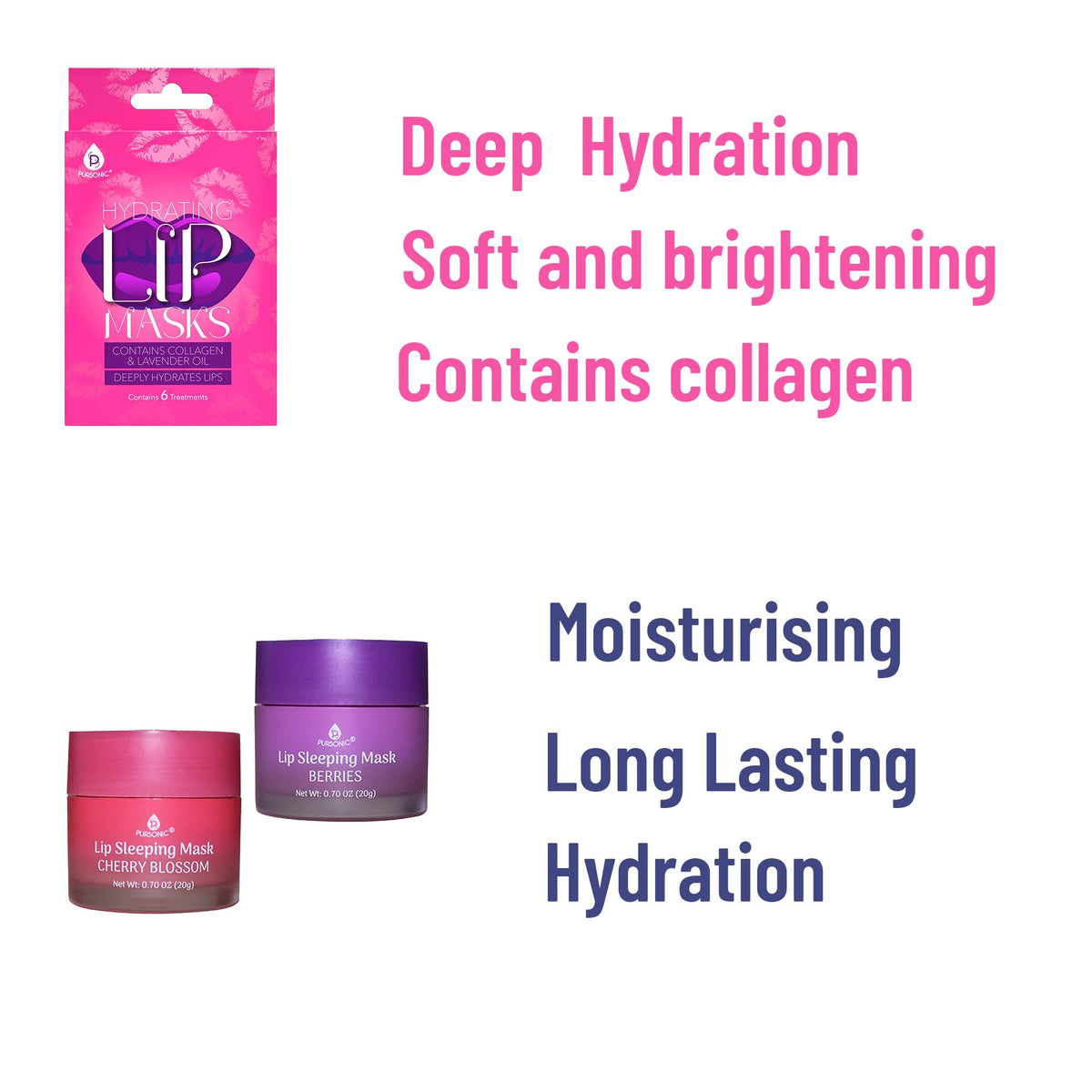 Lip Care Luxe Duo: Hydrating Lip Masks (Pack of 6) & Lip Sleeping Mask