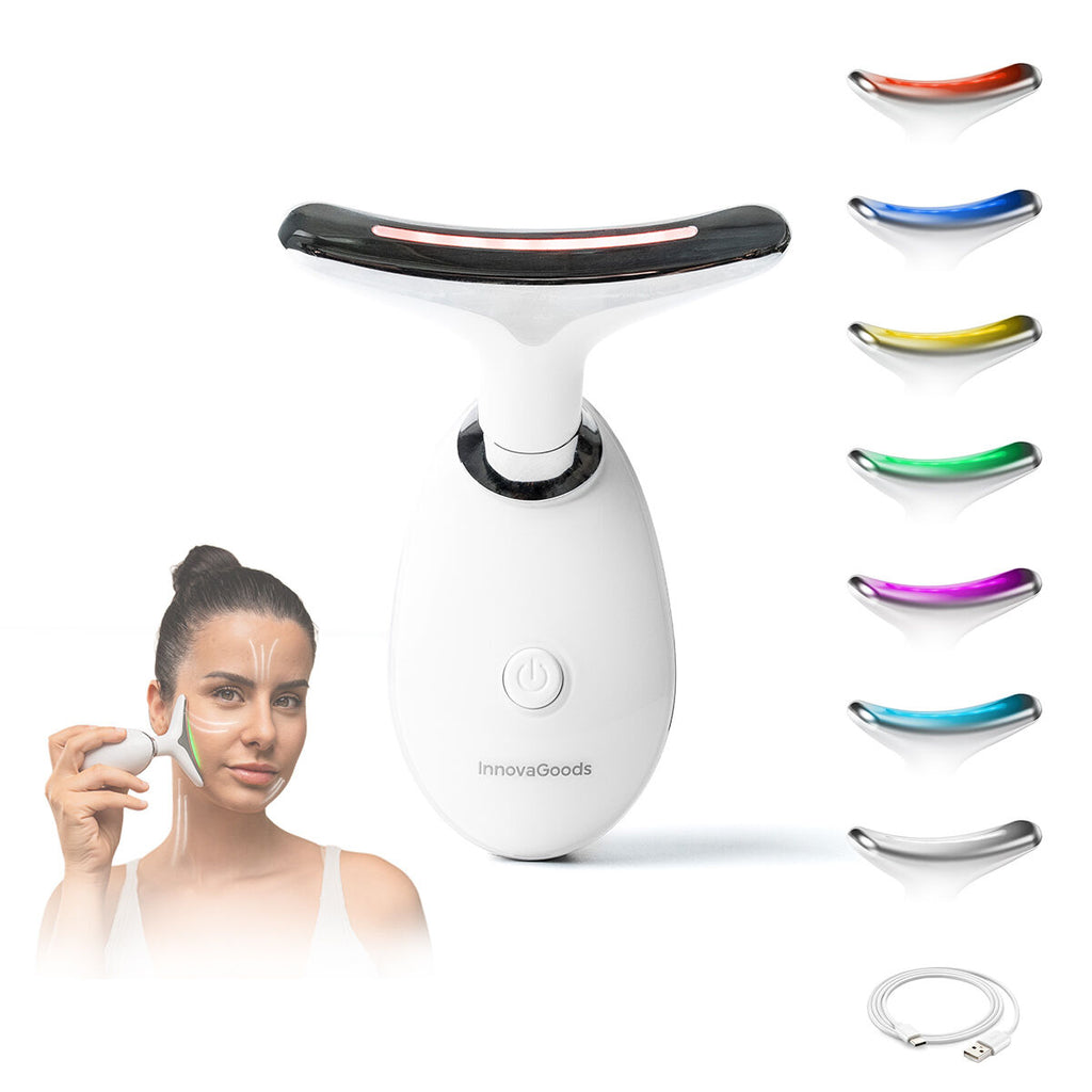 Electric Facial Firming Massager for Face and Neck with LED, EMS, and