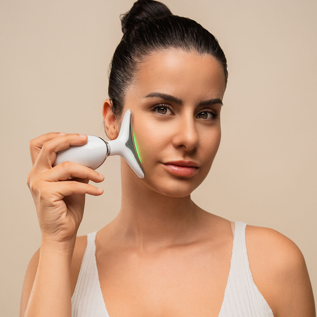 Electric Facial Firming Massager for Face and Neck with LED, EMS, and
