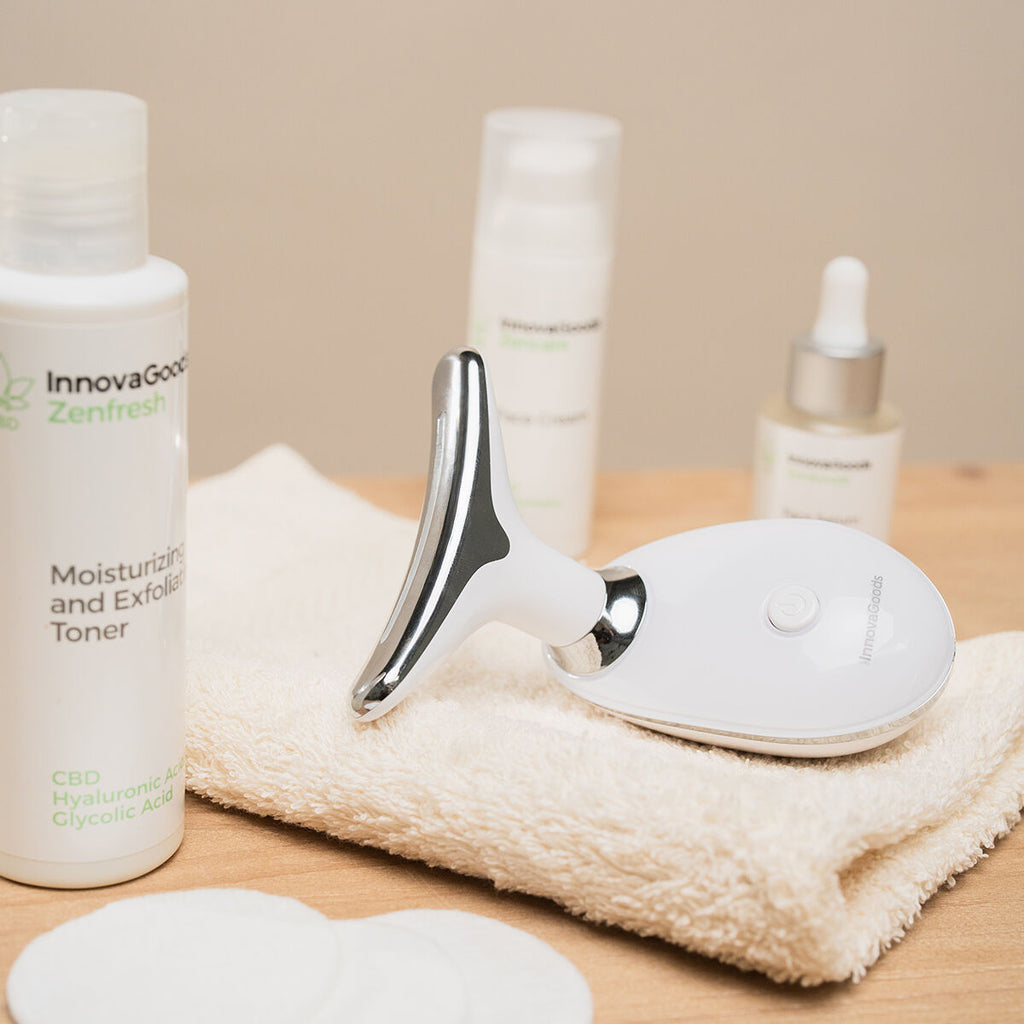 Electric Facial Firming Massager for Face and Neck with LED, EMS, and